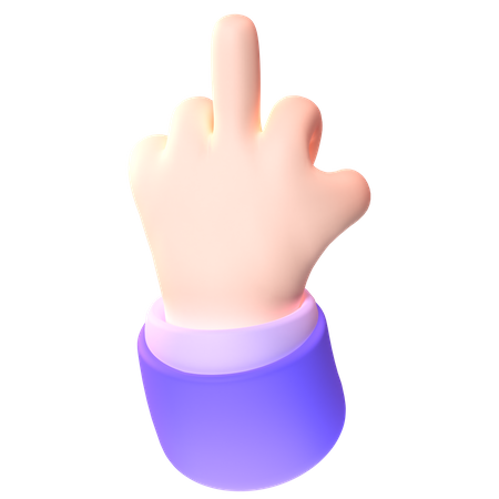 Middle Finger Gesture 3D Icon