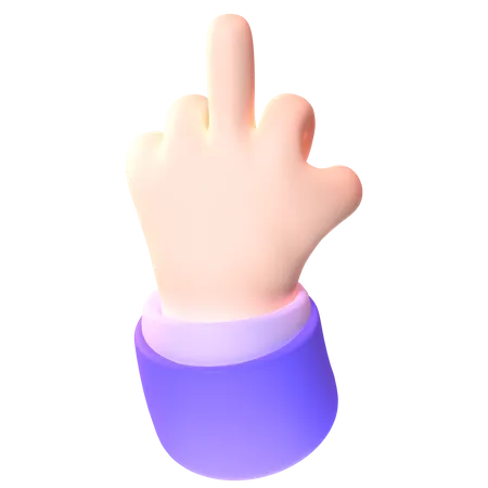 Middle Finger Gesture 3D Icon