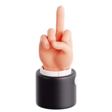 Middle Finger Hand Gesture  3D Icon