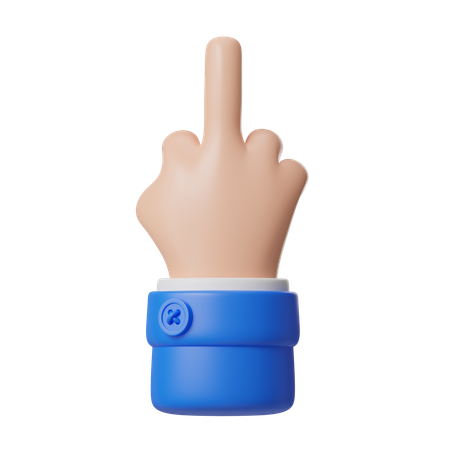 가운데 손가락 손 제스처  3D Icon