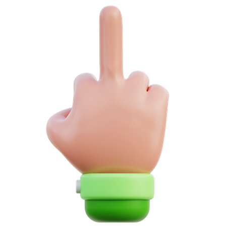 Middle Finger Hand Gesture  3D Icon