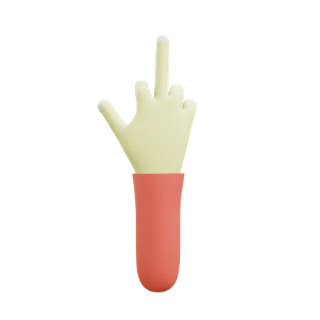 Middle Finger Hand Gesture  3D Icon