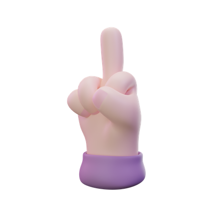 Middle Finger Hand Gesture  3D Icon