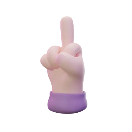 Middle Finger Hand Gesture  3D Icon