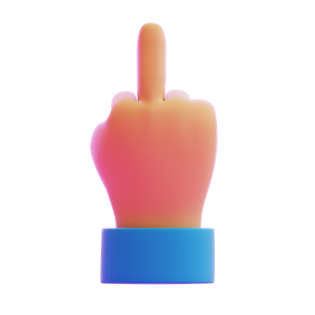 Middle Finger Hand Gesture  3D Icon