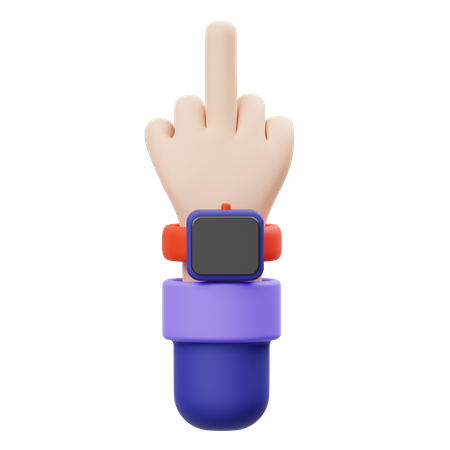 Middle Finger Hand Gesture 3D Illustration