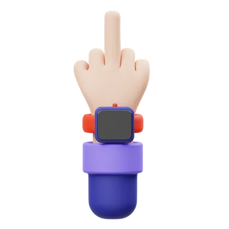 Middle Finger Hand Gesture 3D Illustration