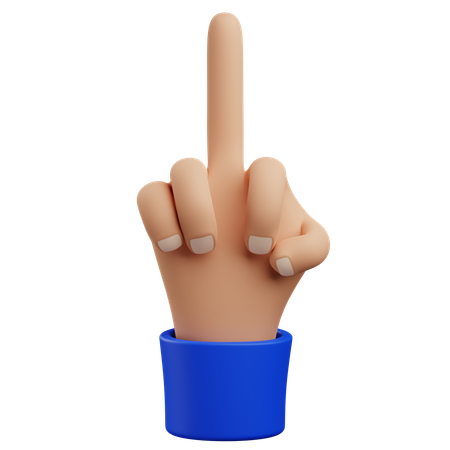 Middle hand gesture  3D Icon