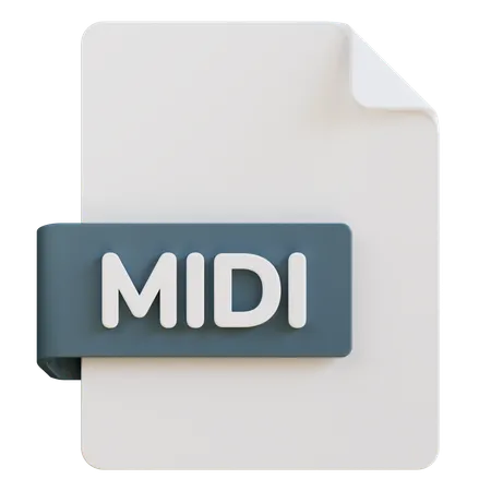 3 D Illustration Of Midi File Extension 3D Icon