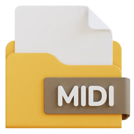 3 D Midi File Extension Folder 3D Icon