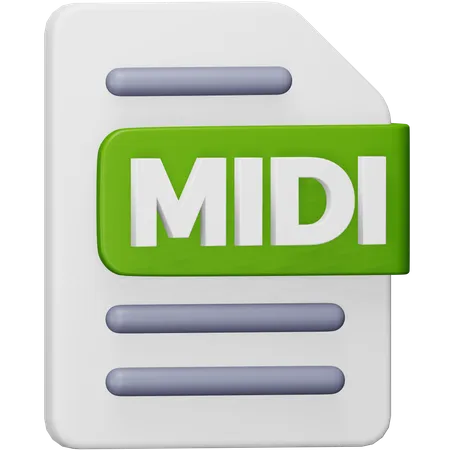 Midi File  3D Icon