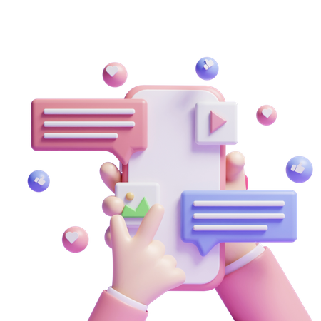 Mídia social  3D Icon