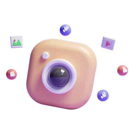 Mídia social  3D Icon