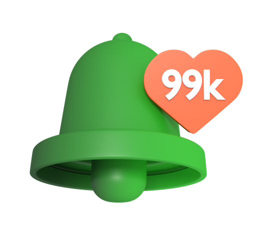 Mídia social 99 mil curtidas notificação  3D Icon