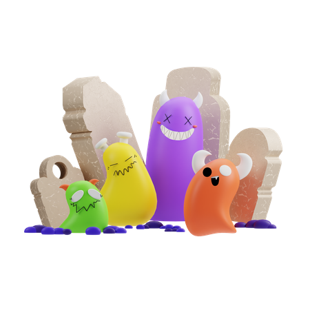 Midnight Friends  3D Illustration