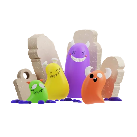 Midnight Friends  3D Illustration