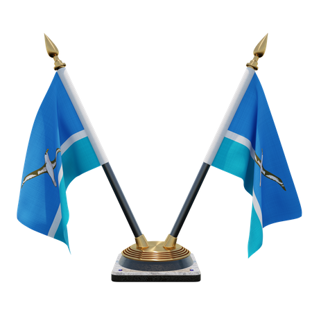 Midway Islands Double (V) Desk Flag Stand  3D Icon