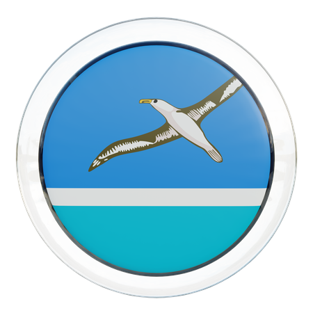 Midway Islands Round Flag  3D Icon