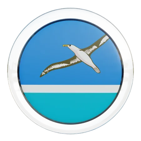 Midway Islands Round Flag  3D Icon