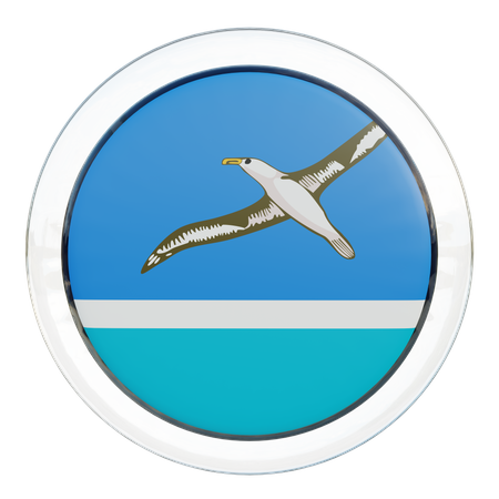 Midway Islands Round Flag 3D Icon
