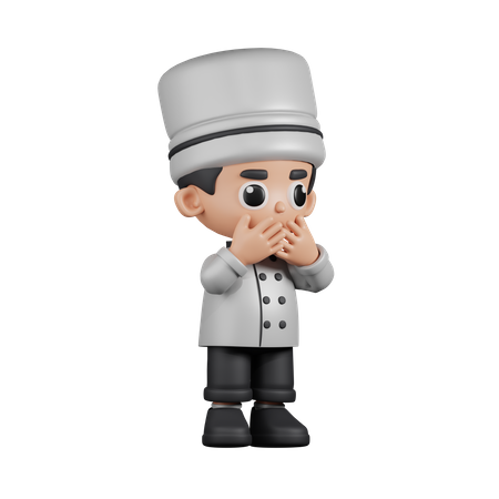 Chef asustado  3D Illustration