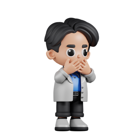 Doctor asustado  3D Illustration