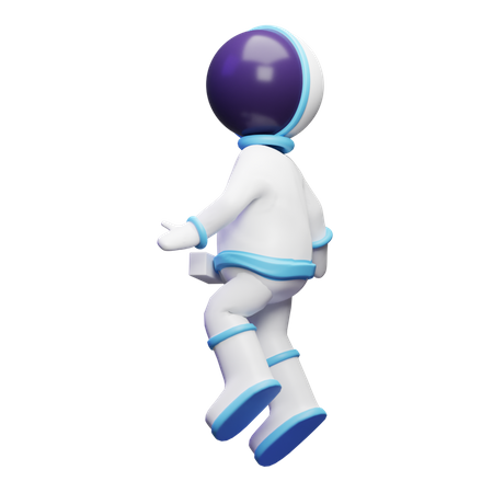 Astronaute mignon sautant  3D Illustration