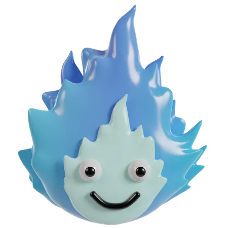 Jolie flamme bleue  3D Icon