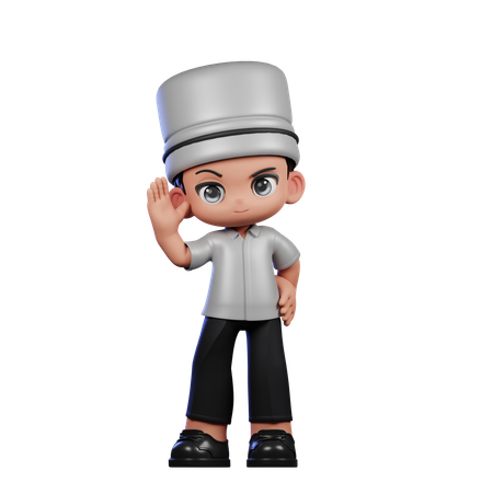 Pose de voeux de chef mignon  3D Illustration