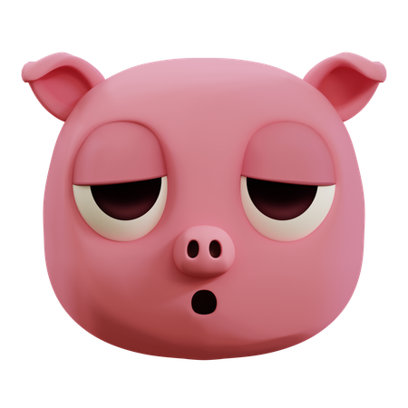 Emoji endormi de cochon mignon  3D Icon