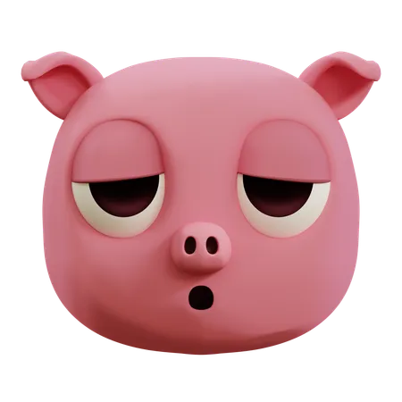 Emoji endormi de cochon mignon  3D Icon