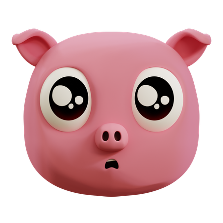 Mignon cochon triste emoji  3D Icon