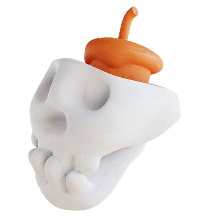 Joli crâne et bougie  3D Icon