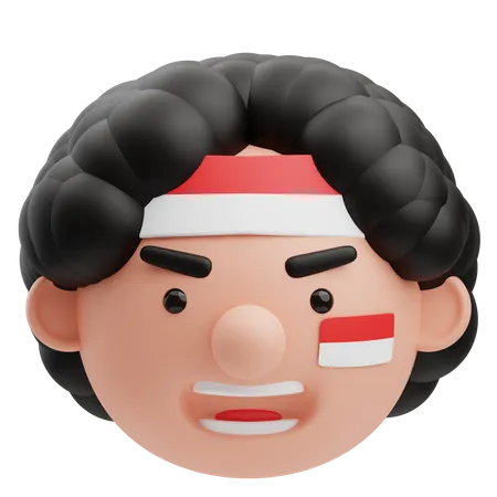 Joli avatar indonésien crépu  3D Illustration