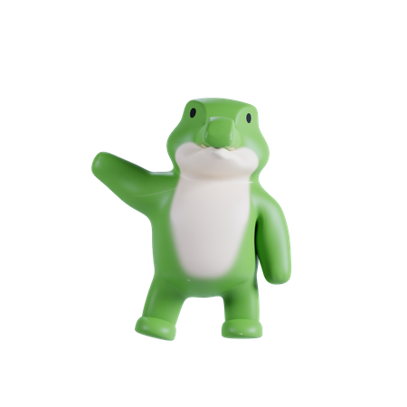 Joli crocodile dit bonjour  3D Illustration