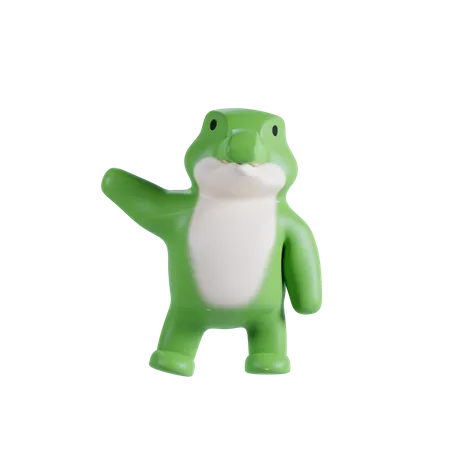 Joli crocodile dit bonjour  3D Illustration