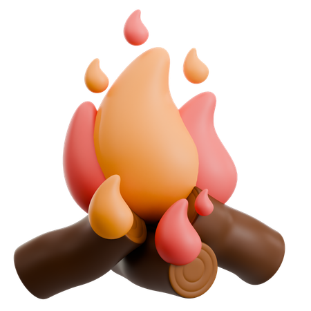 Flamme mignonne et feu de chocolat  3D Icon