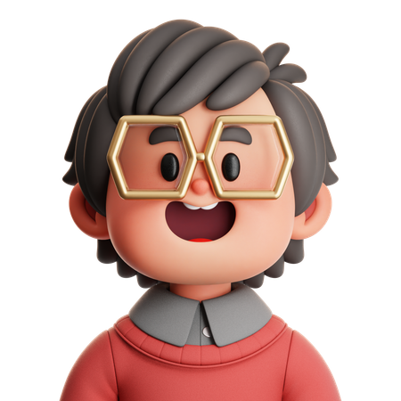 Joli garçon musulman portant des lunettes  3D Icon