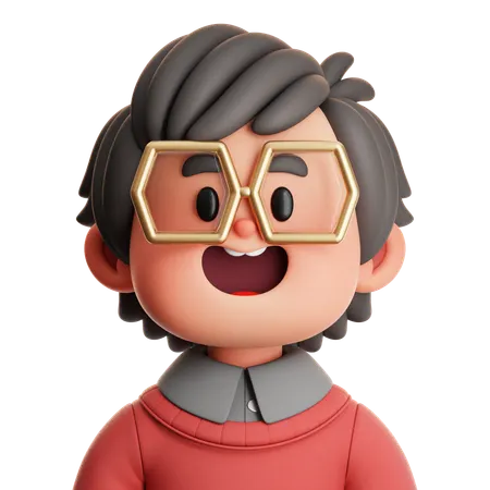 Joli garçon musulman portant des lunettes  3D Icon