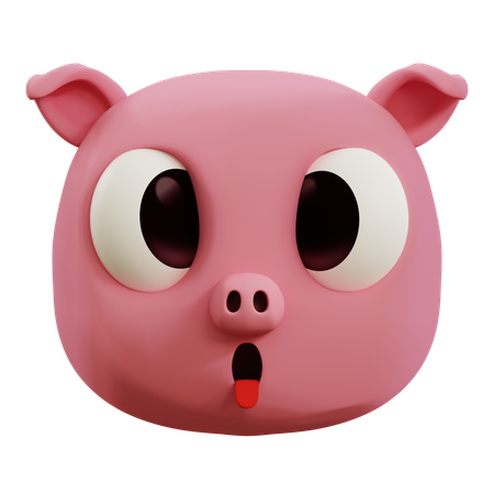 Emoji mignon en langue de cochon  3D Icon