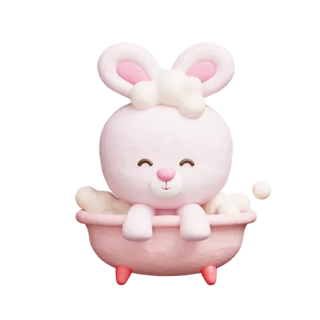 Baignoire douche de bain lapin mignon  3D Icon