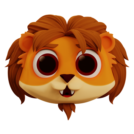 Lion mignon emoji heureux  3D Icon