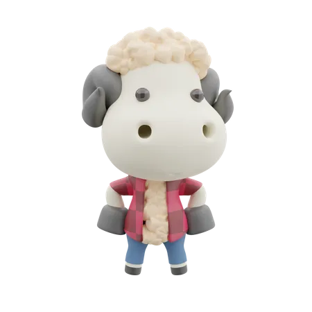 Mouton mignon  3D Illustration