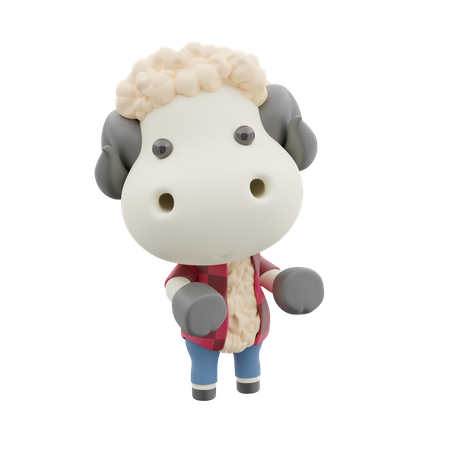 Mouton mignon  3D Illustration