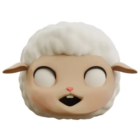 Emoji effrayé par un mouton mignon  3D Icon