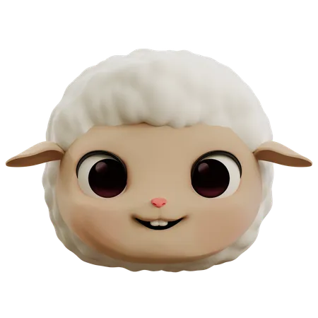 Mignon mouton heureux emoji  3D Icon