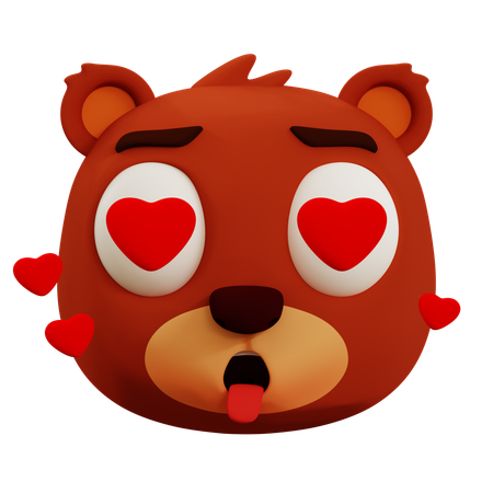 Emoji d'amour ours mignon  3D Icon