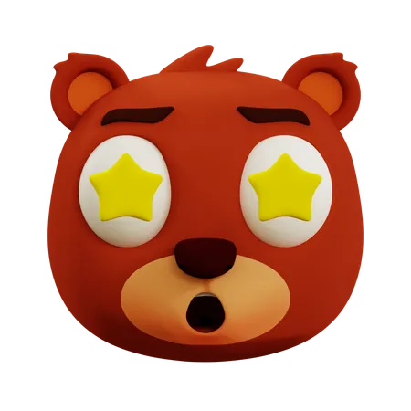 Emoji étoile ours mignon  3D Icon
