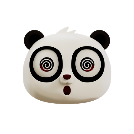 Le panda mignon a le vertige emoji  3D Icon