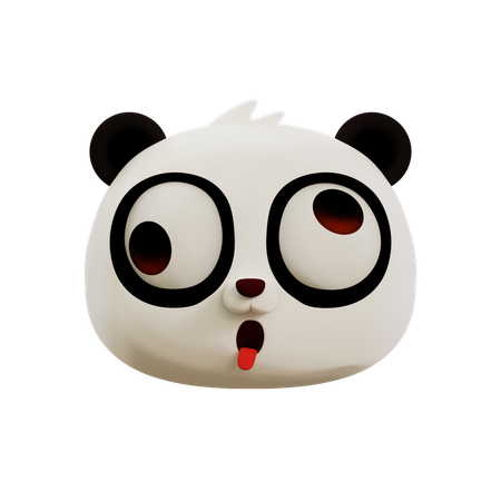 Panda mignon, visage laid, emoji  3D Icon